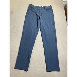 Mister Pants Mens 30x30 Blue Slim Fit Microfiber Chino Polyester Spandex